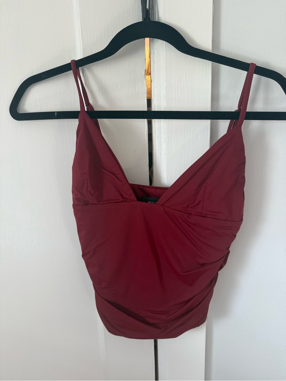 White Fox Burgundy V-Neck Cami Tank Top